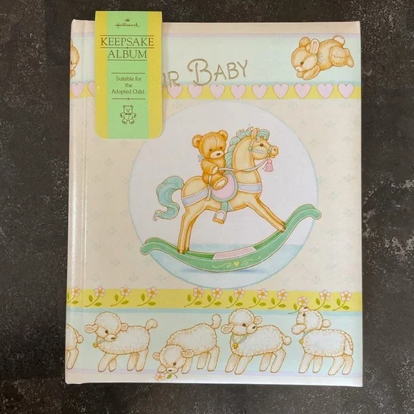 Vintage 80s Hallmark Keepsake Album adopted child baby memory book unisex - Picture 1 of 16
